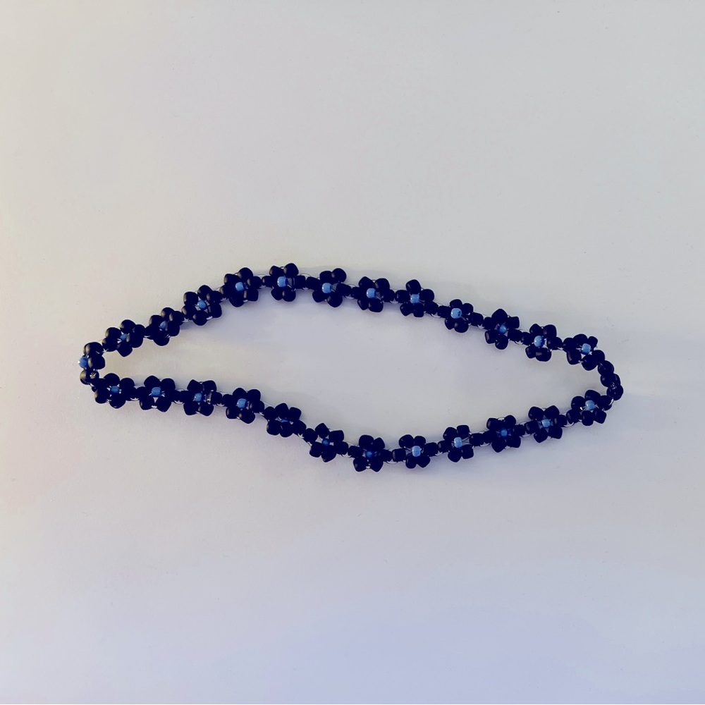 90’s Matte Black Beaded Handmade Choker